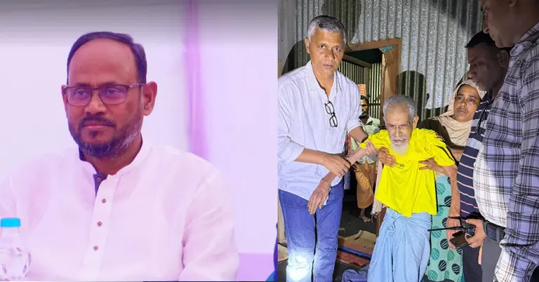 প্রতিমন্ত্রী টুকু ও ভুক্তভোগী বৃদ্ধা